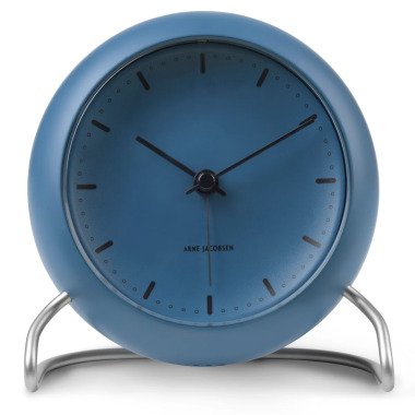 Arne Jacobsen Clocks AJ City Hall Tischuhr Stone blue