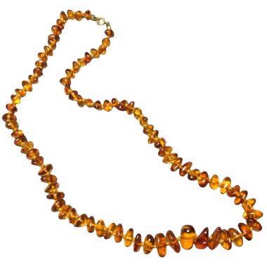 Art Deco Bernsteinkette Vintage Amber Necklace Chain Gesamtlänge Ca. 56cm
