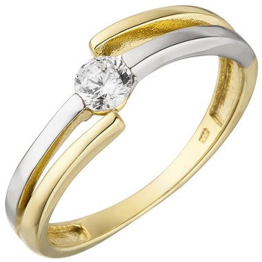 Bicolor-Ring aus Weißgold & SIGO Damen Ring 333 Gold Gelbgold Weißgold
