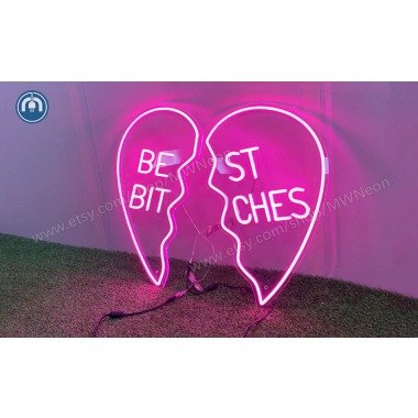 Custom Neon Sign Art Abstraktion Broke Heart