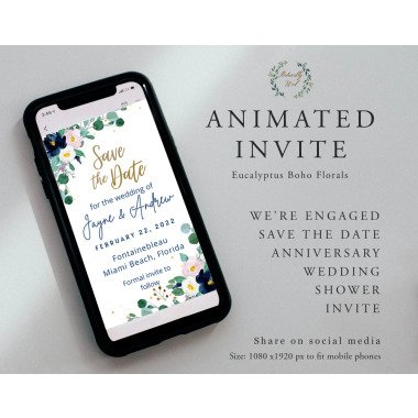 Digitale Hochzeit Animierte Einladung Save
