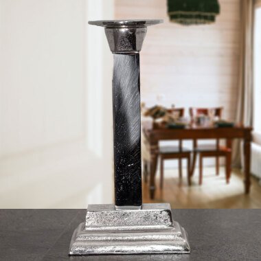Kerzenhalter, Aluminium, eckig, Dekoration H.26cm