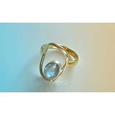 Labradorit-Ring in Silber & Ring Labradorit 585 Gold
