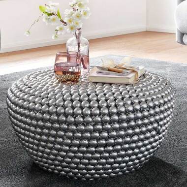 Orient Stil Wohnzimmer Tisch in Silberfarben Aluminium