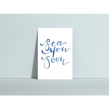 Postkarte Sea You Bald, Geburtstagskarte