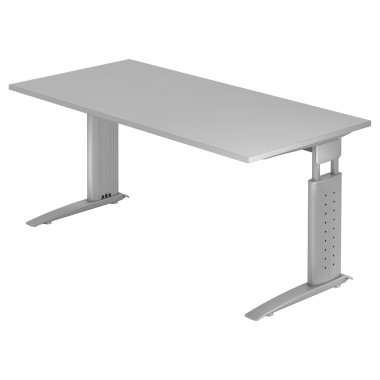 UNDA 16 S | Schreibtisch 160 x 80 Grau/Silber