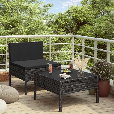 vidaXL 2-tlg. Garten-Lounge-Set mit Auflagen