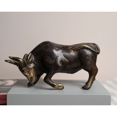 Bronze Kuh Skulptur 6 cm, Figur, Messing