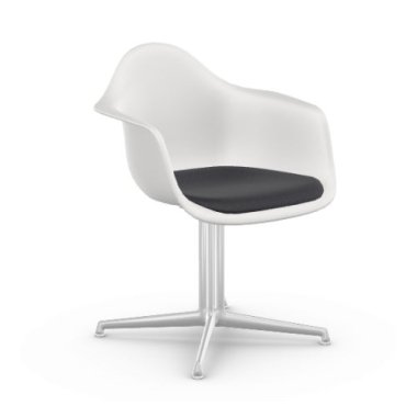 Kunststoffstuhl & Vitra DAL mit Sitzpolster Gestell Aluminium poliert Sitzschale