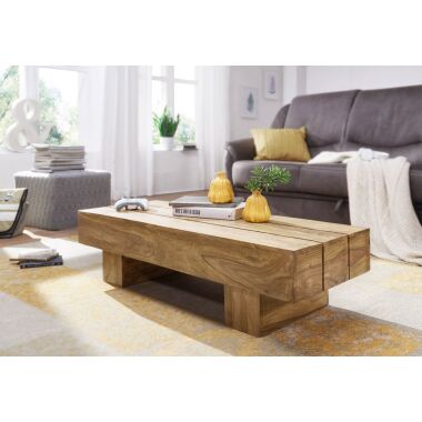 Massivholz-Tisch & Couchtisch Massivholztisch ASMO 120x45x30 cm Holz Akazie