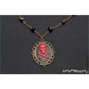 Medaillon-Kette & Gothic Totenschädel Amulett Halskette, Medaillon, Rahmen