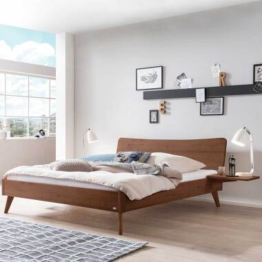 Nussbaum massiv Bett geölt 140x200 cm modernem Design