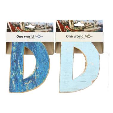 One World Interiors Buchstabe D aus Recyclingholz