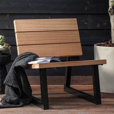 Outdoor-Stuhl aus Abachi Holz Untergestell aus Metall