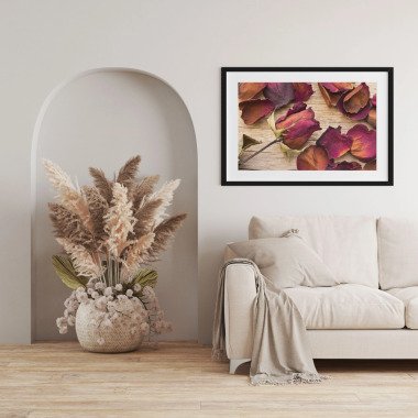 Rosen auf Holztisch, Gerahmtes Bild Gre 100x70 cm