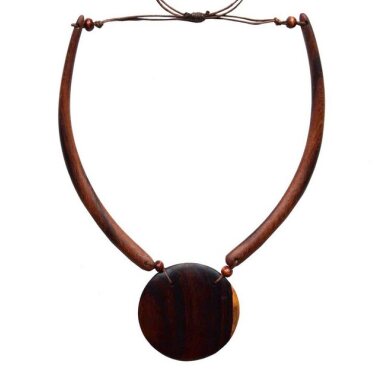 SIMANDRA Kette mit Anhänger Halskette (Einzelstück), Unikat aus Suar Holz