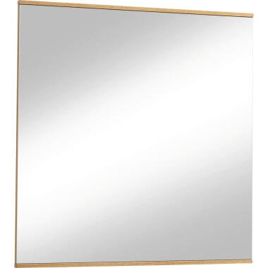 Spiegel , Glas , Eiche , massiv , quadratisch , 82x82x2.1 cm , Schlafzimmer