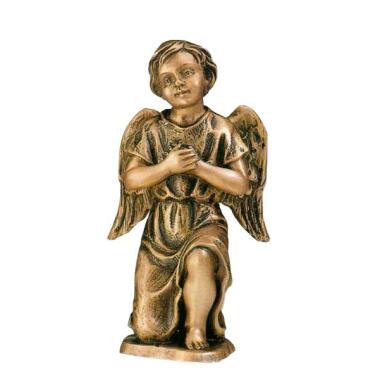 Bronze Grabengel Figur kniend - Engel Cora / rechts