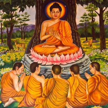Buddha Gemaltes Bild Druck