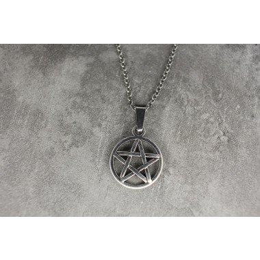 Charm & Pentagramm Halskette, Gothic Schmuck, Anhänger, Hexen Schmuck