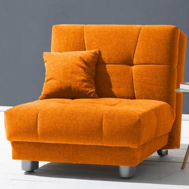 Design Sessel in Gelb Flachgewebe Schlaffunktion