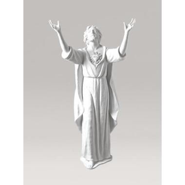 Jesus Skulptur & Jesusskulptur aus Marmor Guss Betender Christus / mit Herz