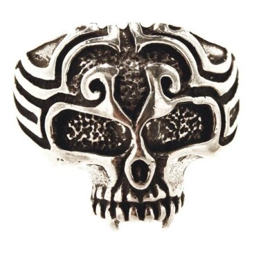 Kiss of Leather Silberring Ring Totenkopf
