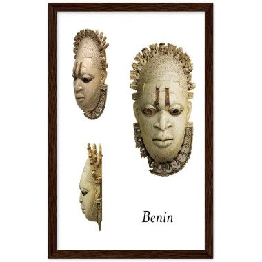 Maske Aus Benin Premium Matte Papier Holz Gerahmt Poster