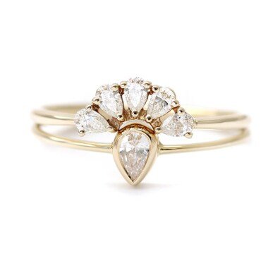 Pear Cut Diamanten Hochzeits-Set, Diamant Cluster Ring, Wedding Diamond