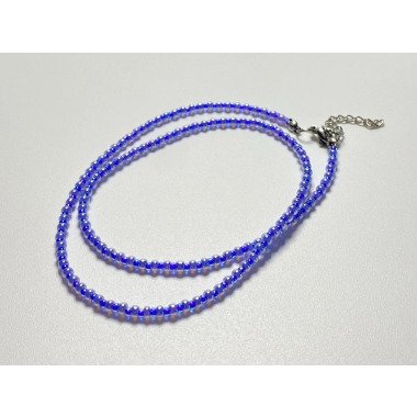 Perlenkette | Blau Miyuki Rocailles Perlen Edelstahl