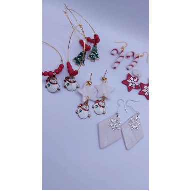 Polymerclay Christmas Earring Weihnachten Fimo Ohrring Fimomina Edelstahl