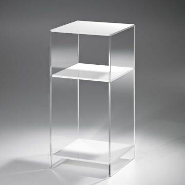 Telefontisch in Weiß & Beistelltisch in Weiß Acrylglas