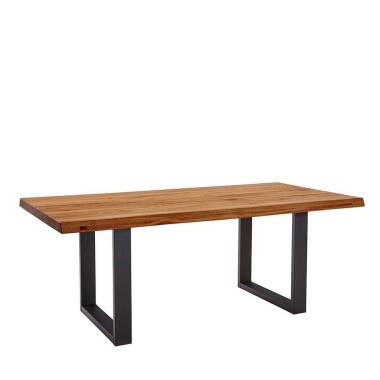 Tisch U-Gestell aus Zerreiche Massivholz & Metall Baumkante