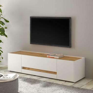 TV Kommode in Weiß und Wildeiche Optik 170 cm breit
