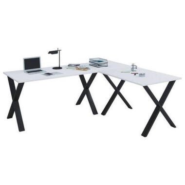 VCM Eck-Schreibtisch Lona 160x160x80 X-Füße
