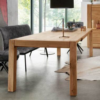 Ausziehbarer Holztisch & Tisch Massivholz ausziehbar aus Wildeiche Front