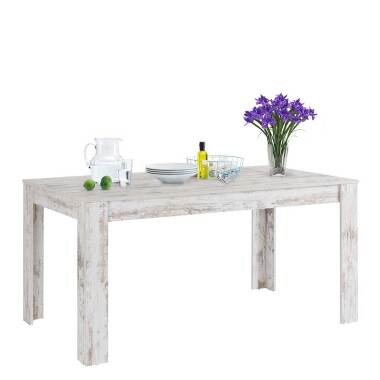 Esszimmer Tisch in Holz White Wash 160x75x90 cm