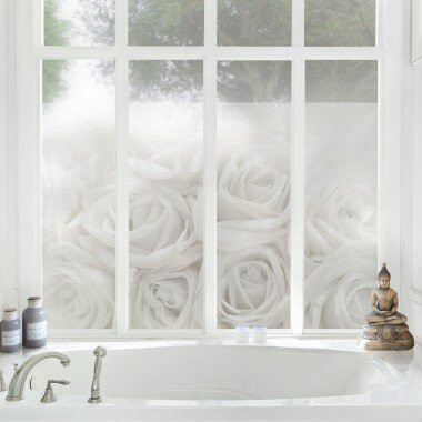 Fensterfolie Weiße Rosen