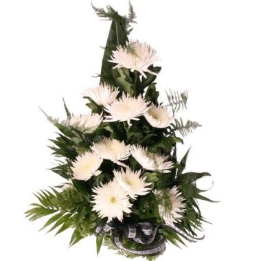 Grabsträuße & Grabstrauß mit weißen Chrysanthemen