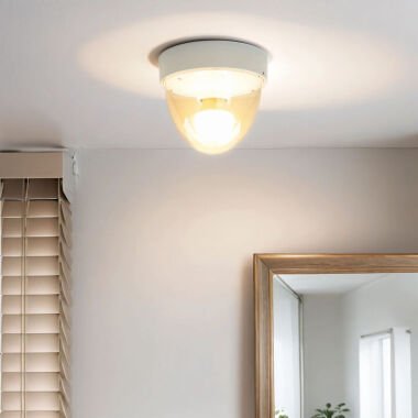 Licht-erlebnisse - Badezimmerlampe E27 IP44 Weiß Modern Badlampe Decke - Weiß, T