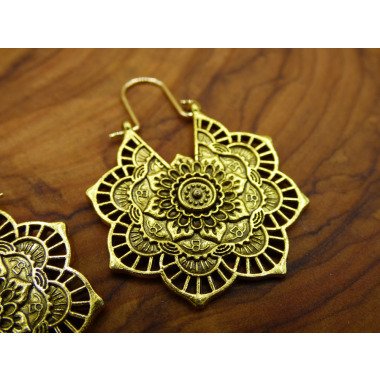 Mandala Blume ~ Ohrringe Gold Oder Silber ~Goa ~Hippie ~Vintage ~Indien