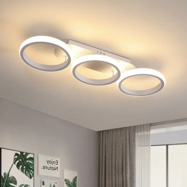 Moderne 30W LED-Deckenlampe, Kreatives 3-Ring-Design