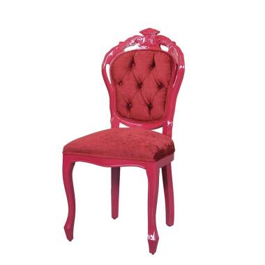 Samt Stuhl in Rot Barock Design