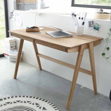 Schreibtisch aus Eiche Massivholz 120 cm