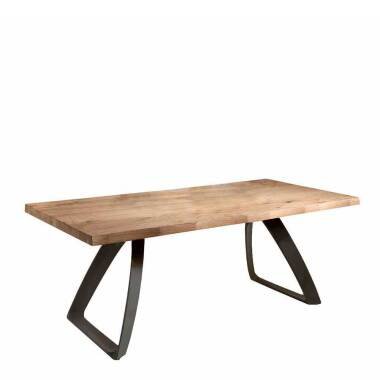 Tisch mit Baumkante aus Eiche Metall Schwarz