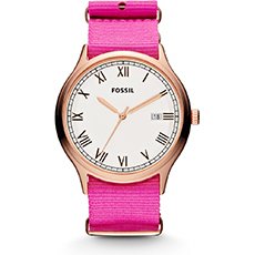 Uhrenarmband Fossil FS4801 Textil Rosa 22mm