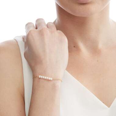 Brautschmuck Armband aus Metall & Kleine Süßwasser Perle Armband Einfache