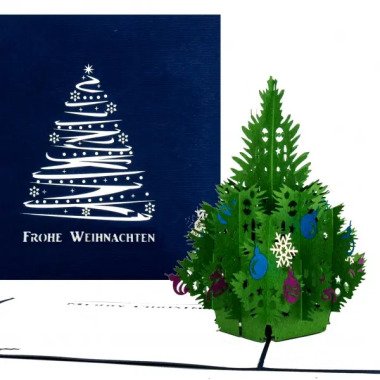 Colognecards Pop-Up Karte Weihnachtsbaum blau