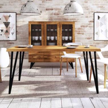 Designtisch aus Massivholz & Küchentisch aus Wildeiche Massivholz und