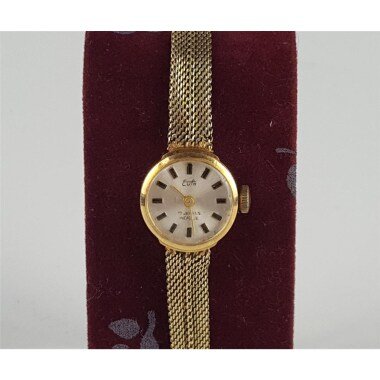 Eufa 17 Jewels Incabloc Armbanduhr Gold 585 Handaufzug